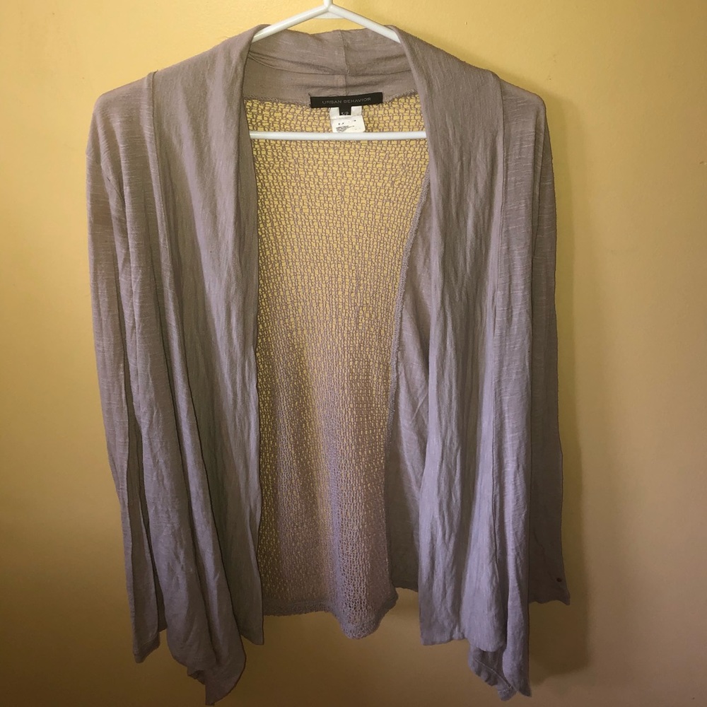 Tan cardigan with see through back